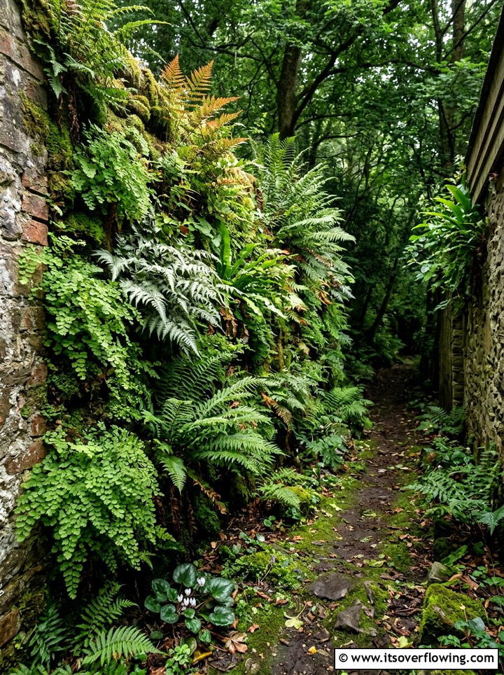 Shaded Fern Pocket Wall - 25 creative garden ideas with pocket planters