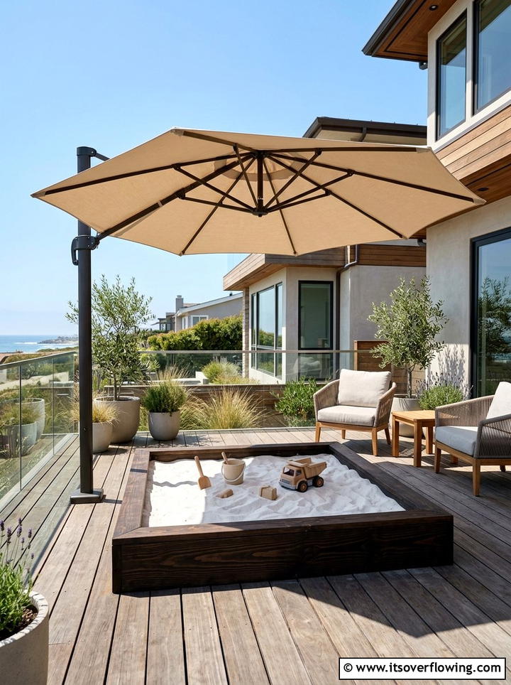 Shaded Sandbox - 25 backyard ideas with play area