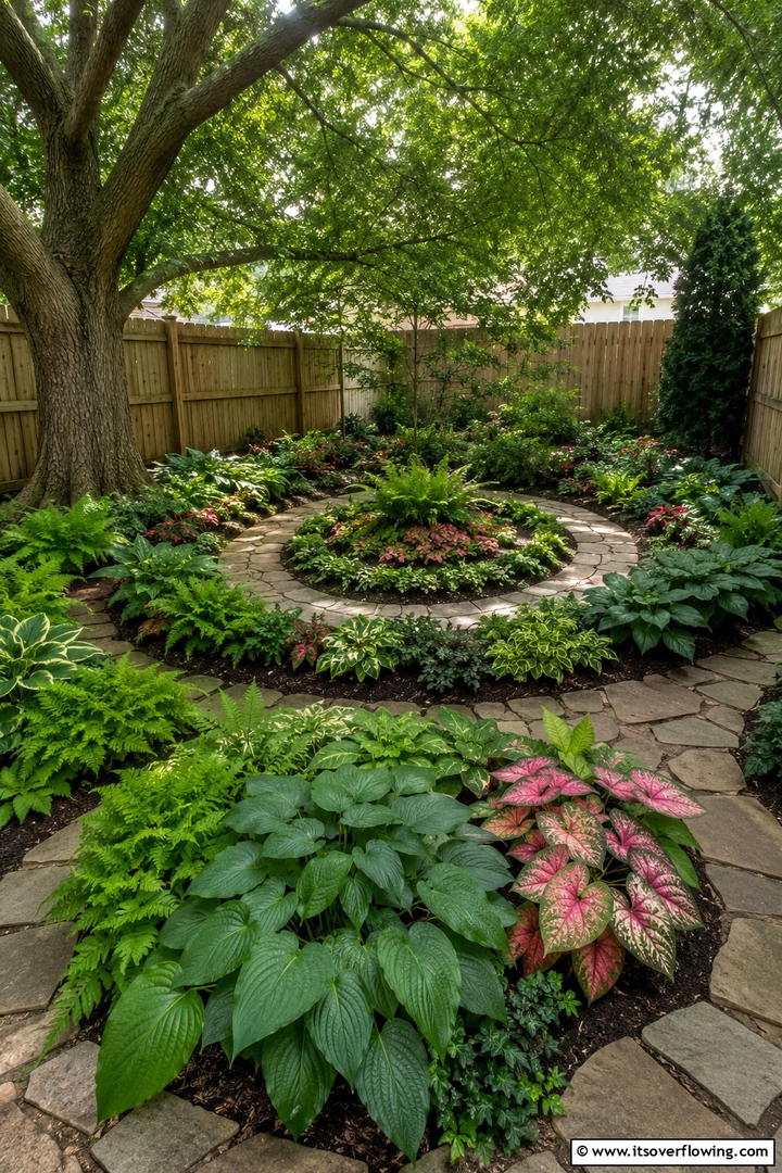 Shaded Spiral Haven - 30 Spiral Garden Design Ideas for Unique Outdoor Layouts
