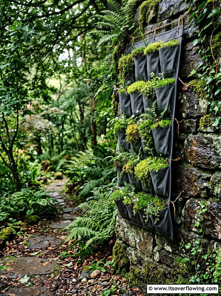 Shaded moss garden - 25 upcycled garden ideas with shoe organizers