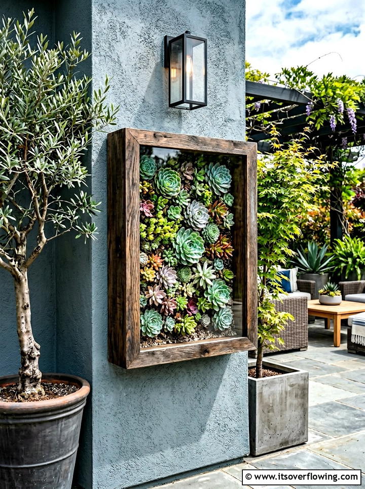 Shadow Box Succulent Frame - 25 garden ideas with succulent frames
