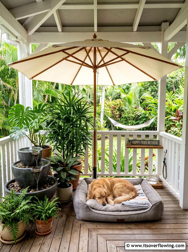 Shady Porch Dog Corner - 25 front porch ideas with dog friendly setup