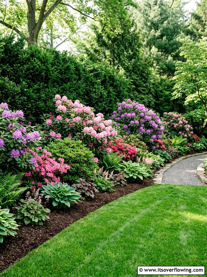 Shady Shrub Border - 25 garden design ideas with woodland plants