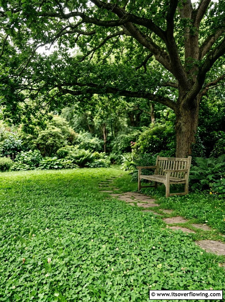 Shady backyard clover - 25 backyard ideas with clover lawn