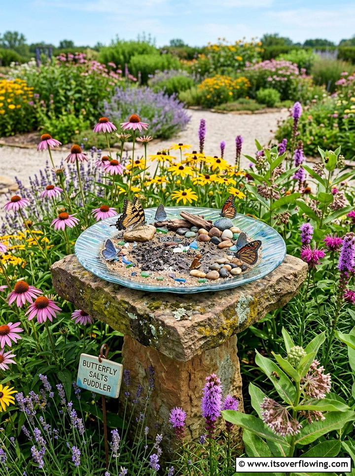 Shallow Dish For Butterfly Salts - 25 garden decor ideas for pollinator gardens