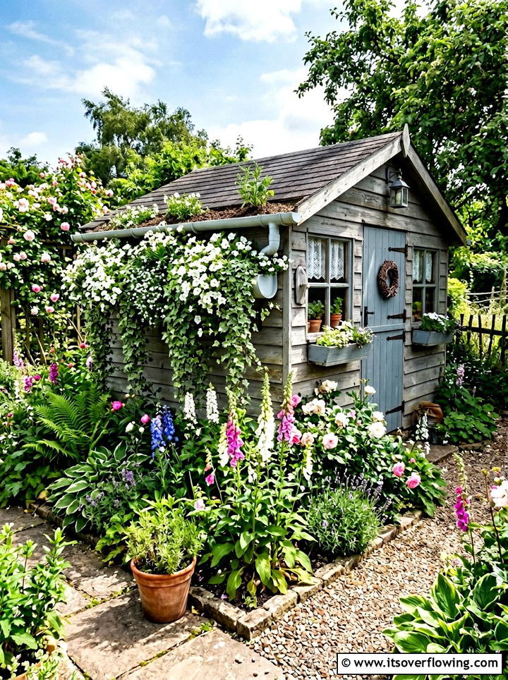 Shed gutter garden - 25 garden ideas with rain gutters