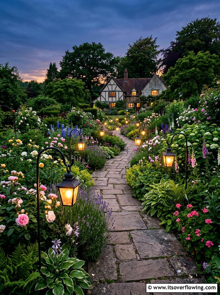 Shepherds hook lantern - 25 garden decor ideas for outdoor parties