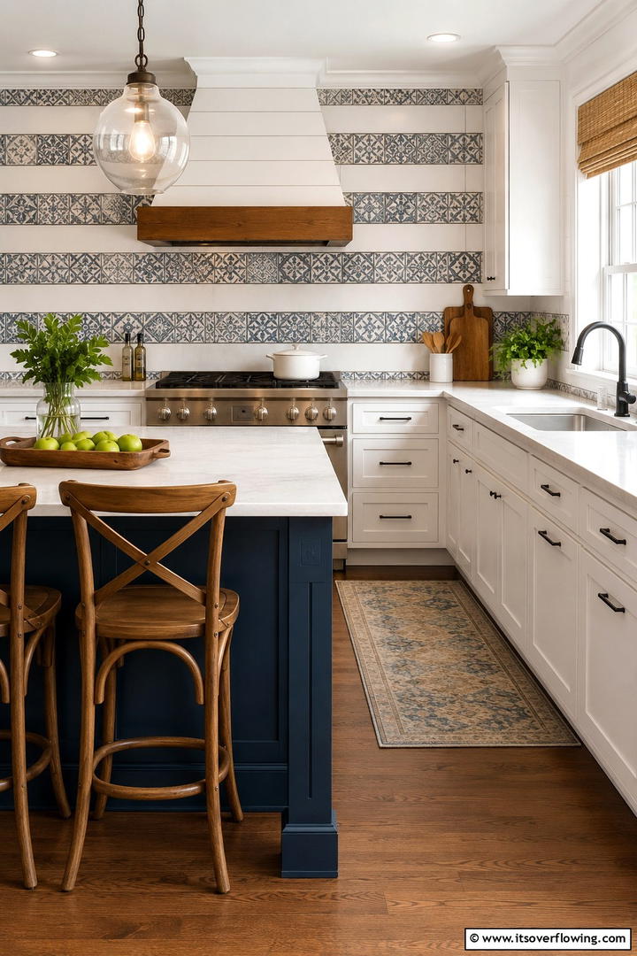 Shiplap with Tile Inserts - 30 Shiplap Backsplash Ideas to Elevate Kitchen Design