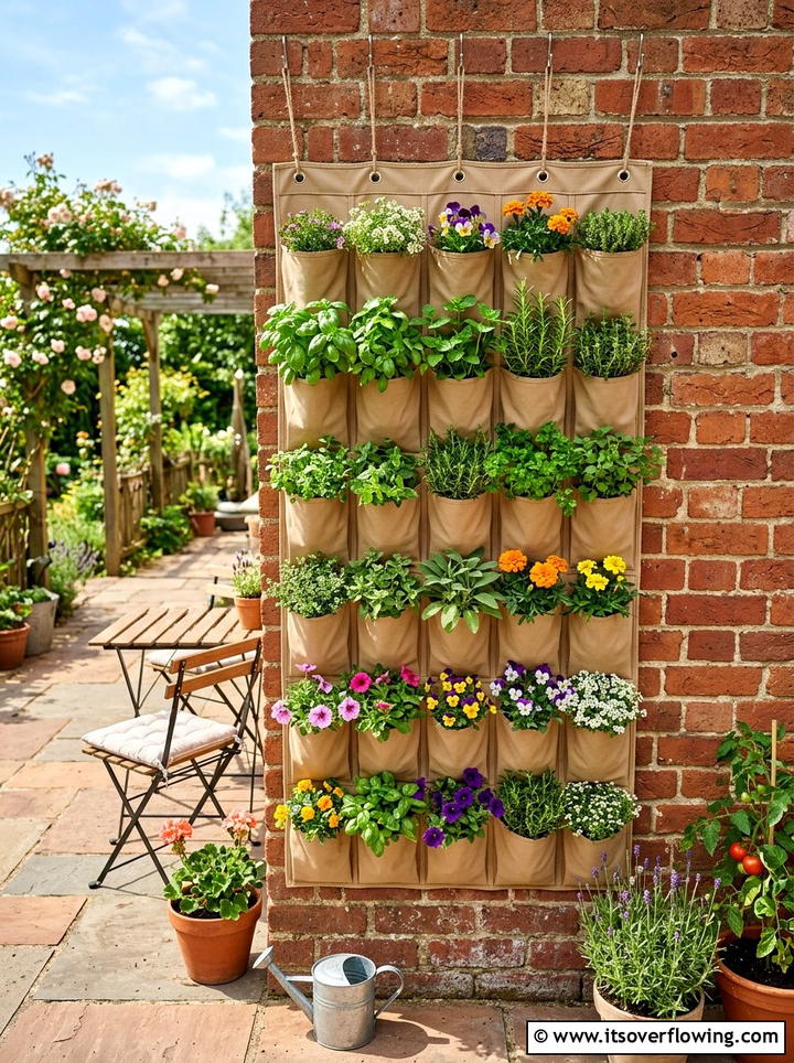 Shoe Organizer Vertical Garden - 25 recycled garden ideas for small spaces