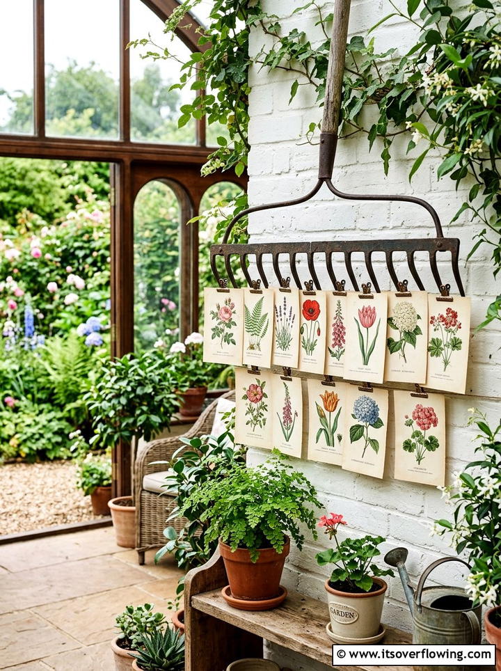 Shovel Birdhouse Post - 25 recycled garden ideas with old tools
