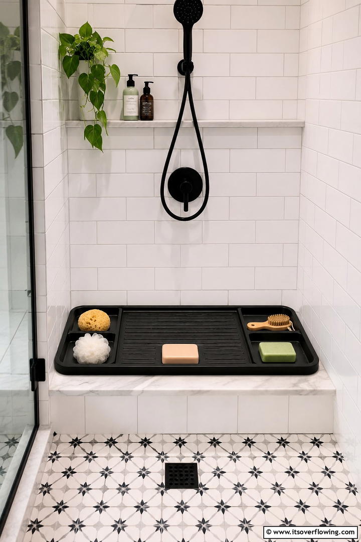 Shower Trays with Compartments for Organized Items - 30 Shower Storage Ideas to Declutter Your Bathroom