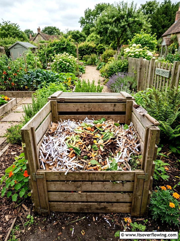 Shredded Paper Compost Additive - 25 recycled garden ideas with old magazines