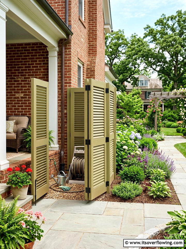 Shutter Folding Screen - 25 front porch ideas with repurposed shutters