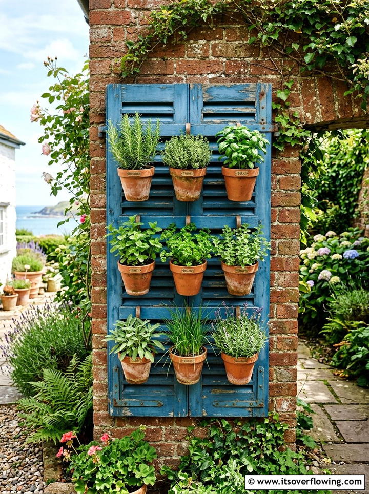 Shutter Garden Wall - 25 reusing old things ideas for front yard