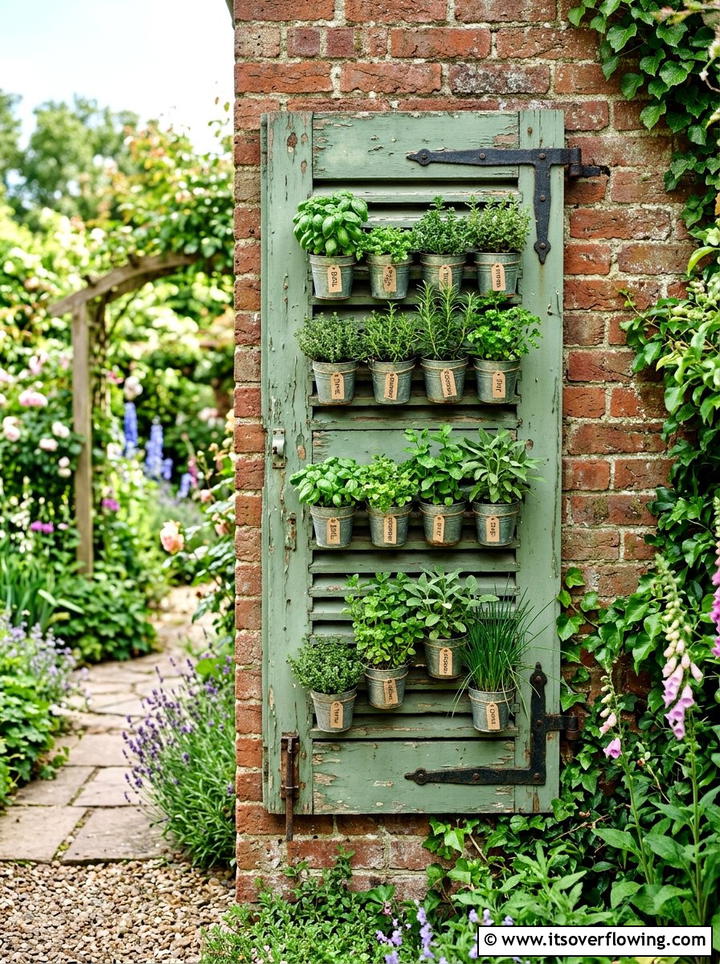 Shutter Herb Garden - 25 reusing old things ideas for herb garden