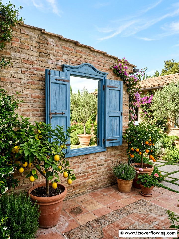 Shutter Style Mirror For Outdoor Wall - 25 garden decor ideas with mirrors