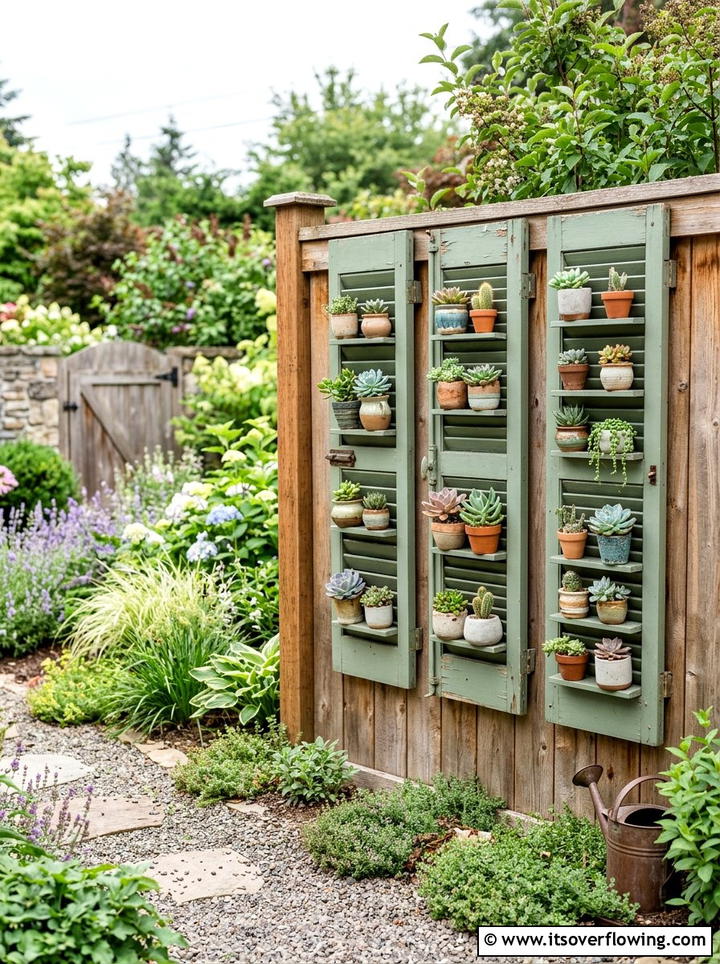 Shutter Vertical Gardens - 25 recycled garden ideas with eco friendly decor