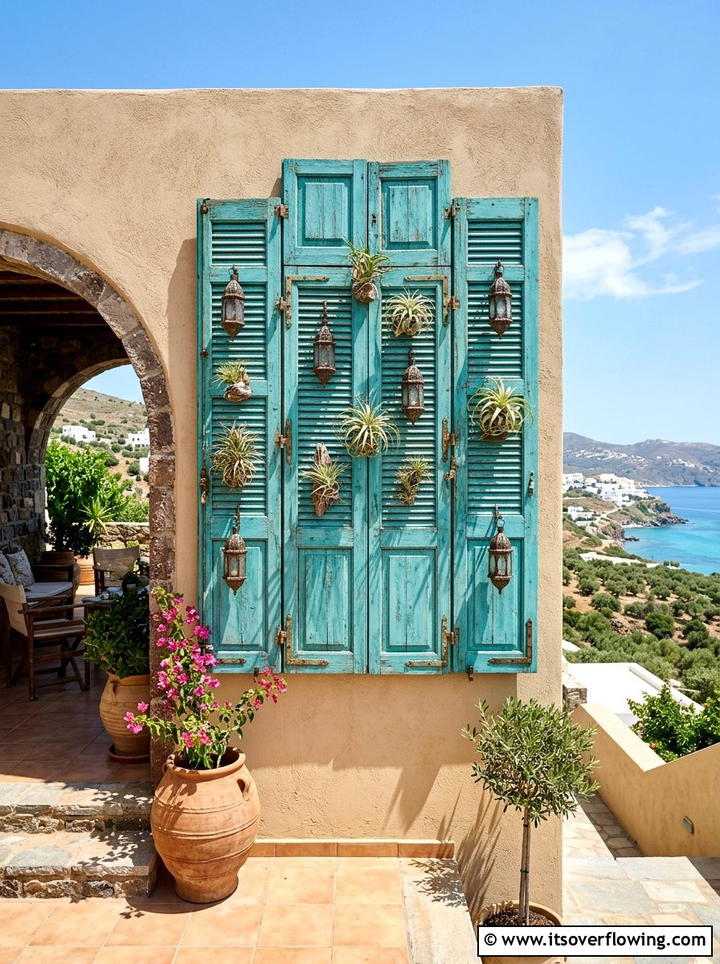 Shutter Wall Decor - 25 recycled garden ideas for patio decor