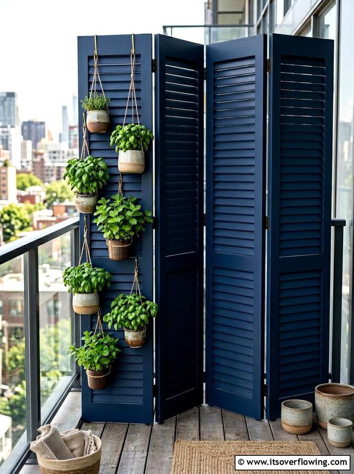Shutter garden privacy screen - 25 reusing old things ideas for modern garden look