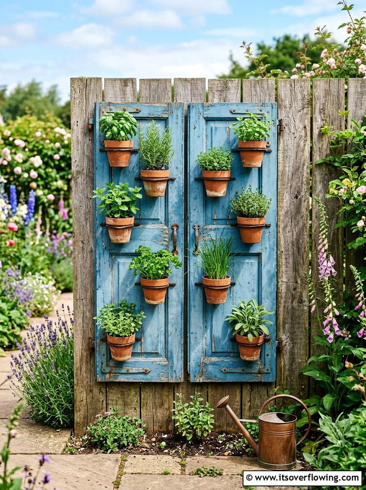Shutter wall planter - 25 upcycled garden ideas diy