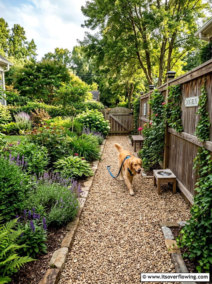 Side Yard Dog Run With Gravel - 25 cheap garden ideas with gravel