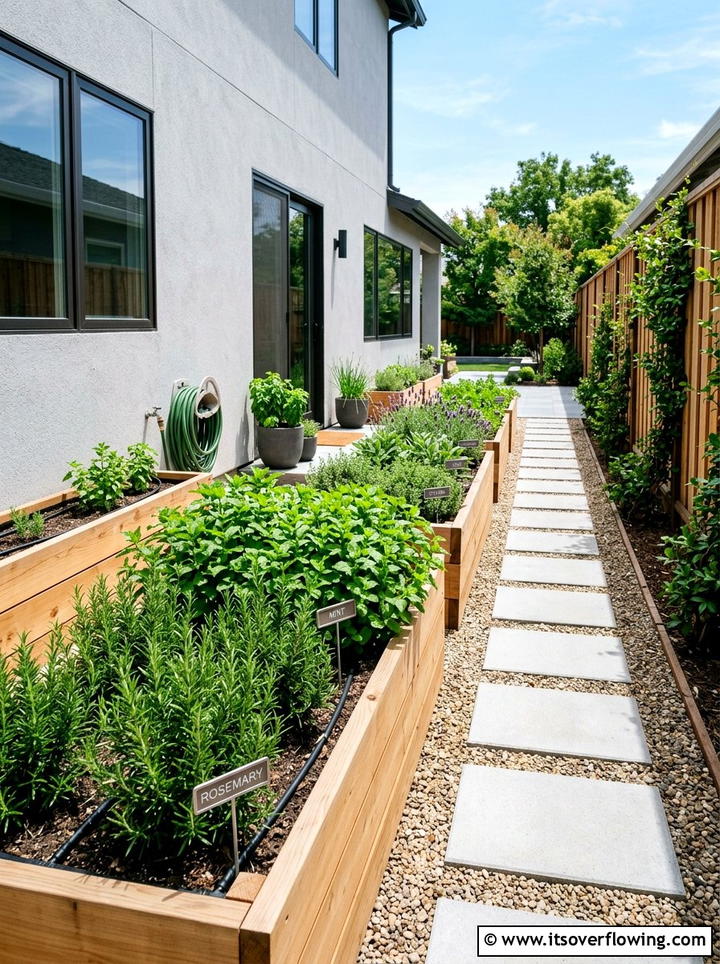 Side Yard Herb Garden - 25 creative garden ideas for narrow spaces