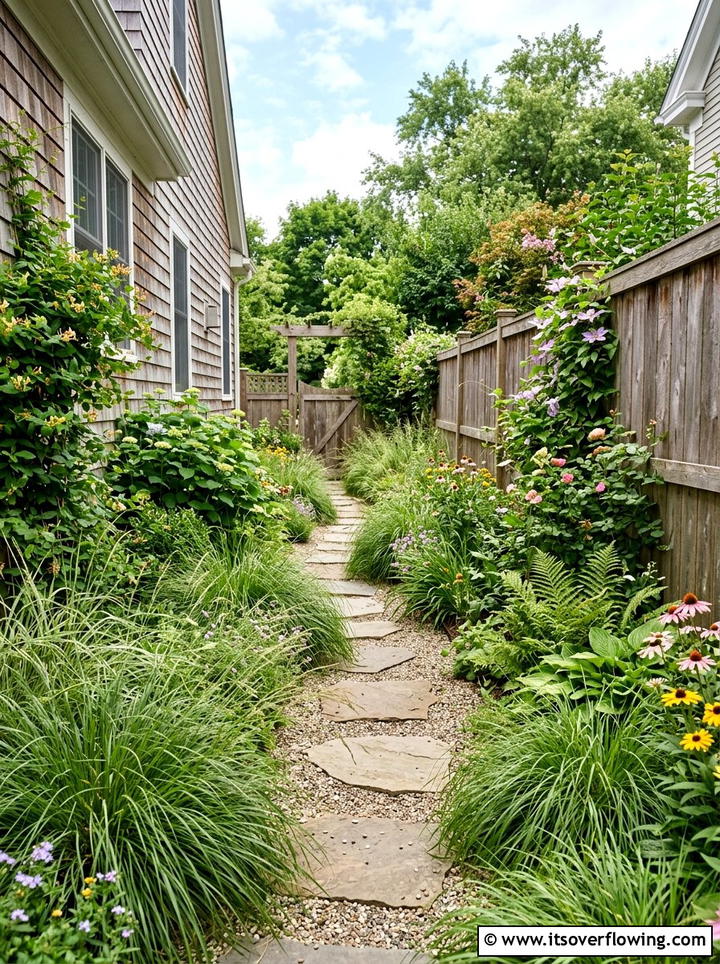 Side Yard Native Grass Path - 25 garden design ideas with native grasses