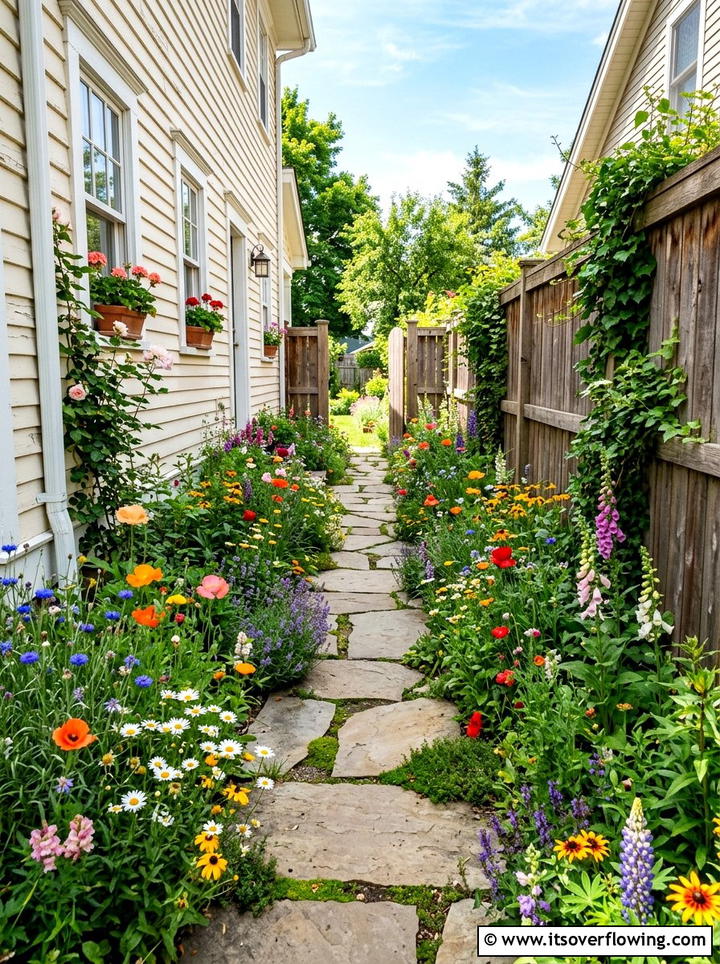 Side Yard Wildflower Strip - 25 garden ideas with wildflowers