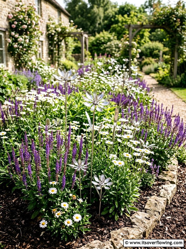 Silverware Garden Flowers - 25 recycled garden ideas with recycled metal art