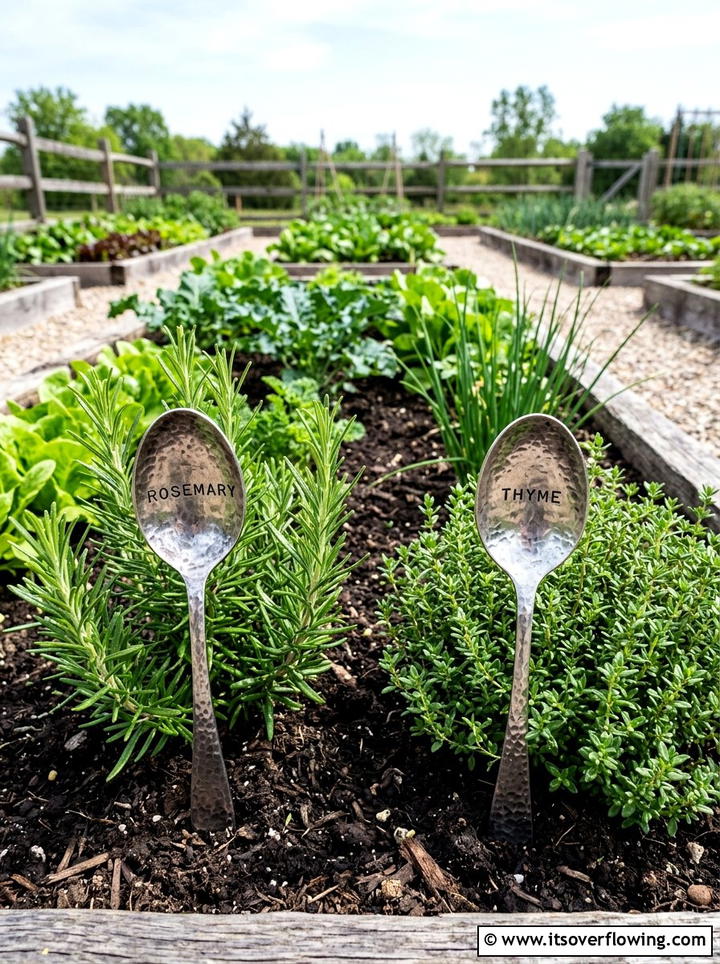 Silverware Garden Marker - 25 recycled garden ideas with old kitchenware