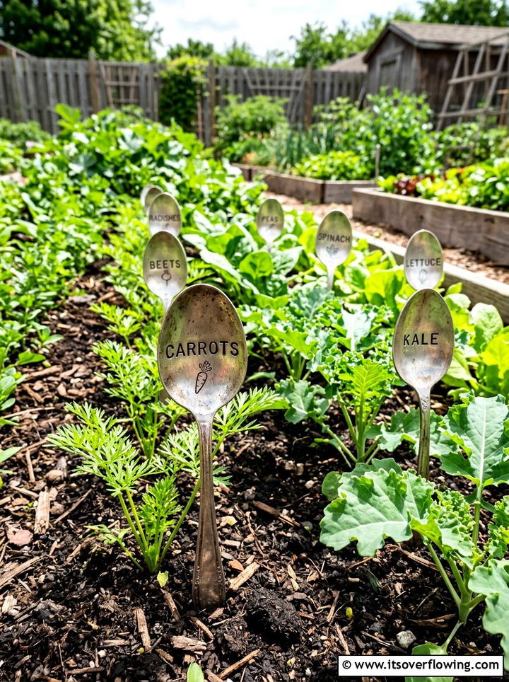 Silverware Garden Marker - 25 recycled garden ideas