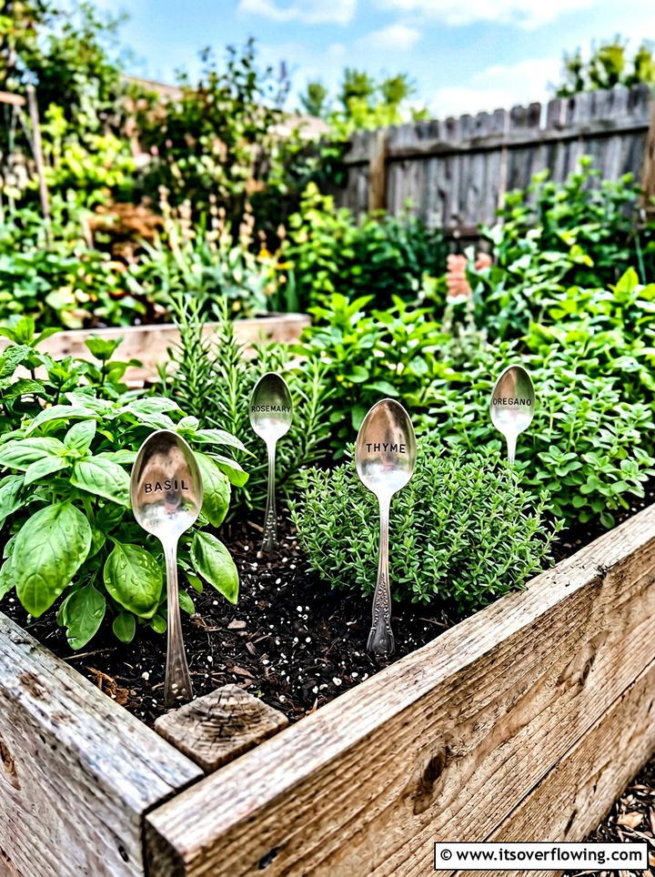 Silverware Garden Markers - 25 upcycled garden ideas for backyards