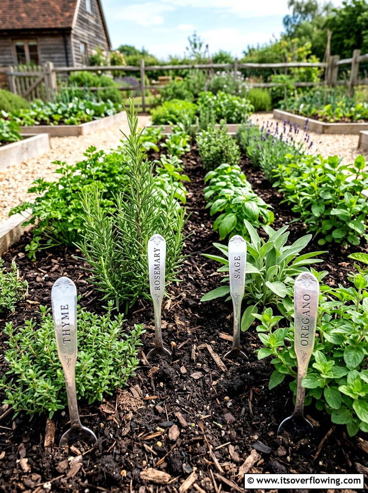 Silverware Garden Markers - 25 upcycled garden ideas with modern style