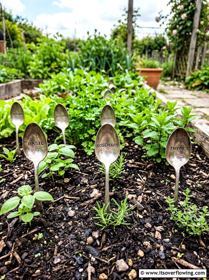 Silverware Plant Marker - 25 upcycled garden ideas with rustic style