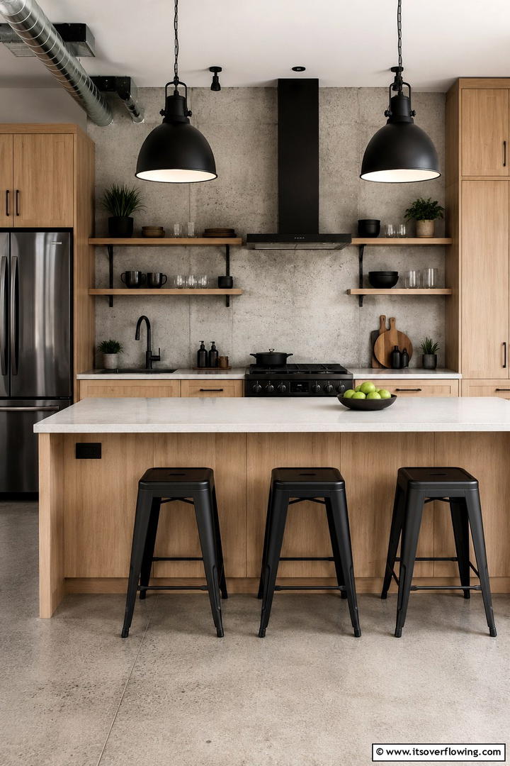 Simple Industrial Touches - 30 Scandinavian Kitchen Ideas- Minimalist & Cozy Designs