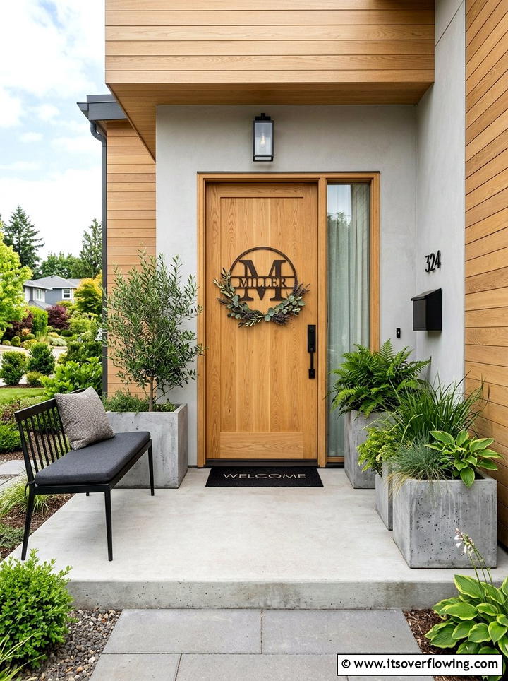 Simple Modern Front Porch - 25 front porch decor ideas with monogram wreath