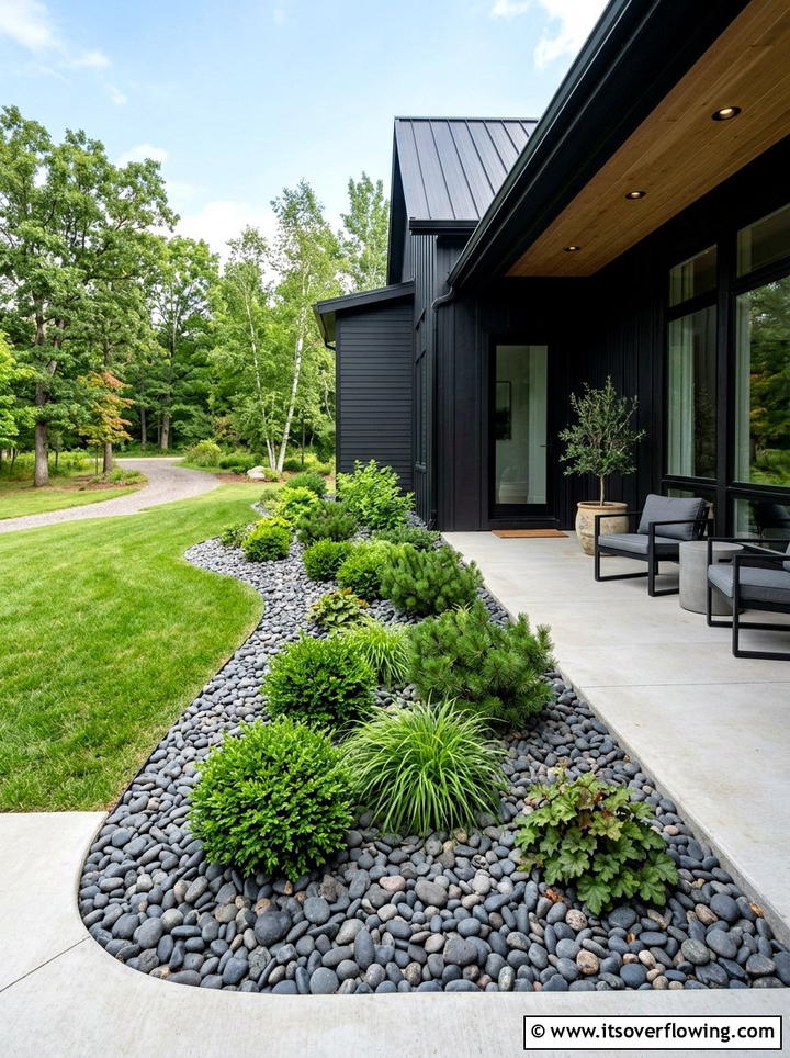 Simple Rock Garden - 25 front porch decor ideas with modern minimal look