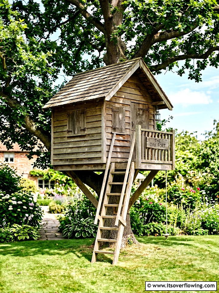 Simple Treehouse Fort - 25 backyard ideas with treehouse