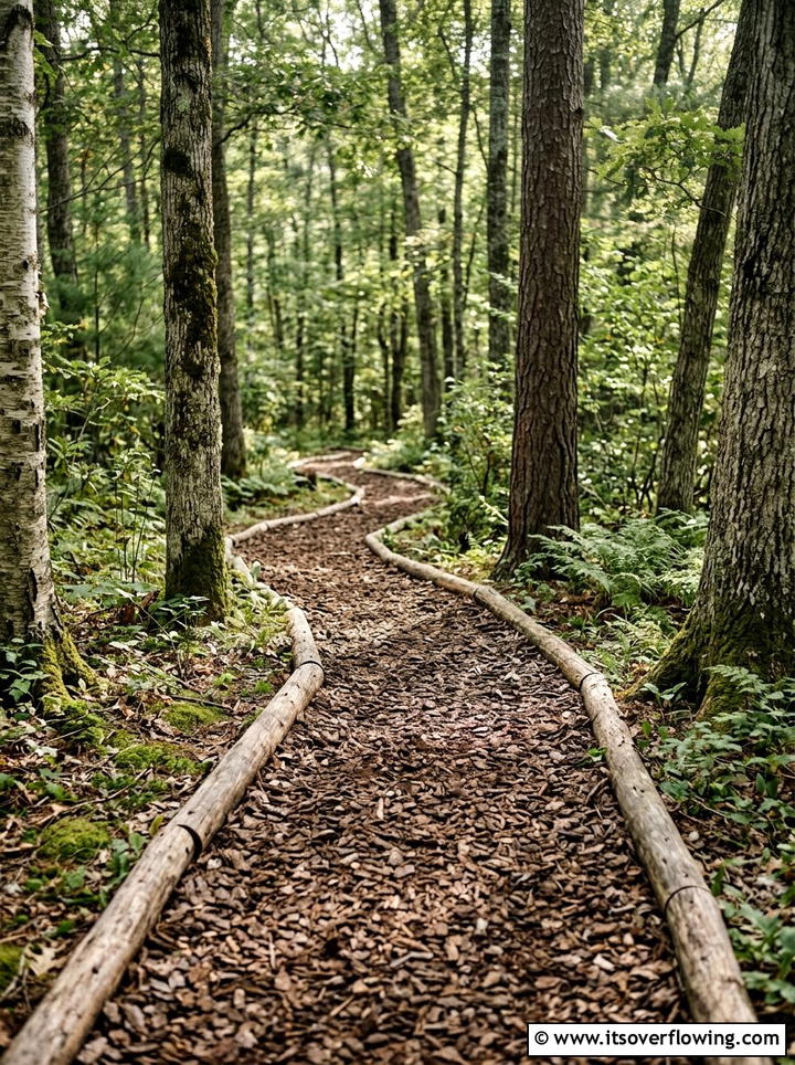 Simple bark chip trail - 25 backyard ideas with pathways