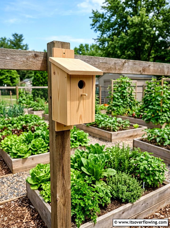 Simple pine birdhouse - 25 garden decor ideas with birdhouses