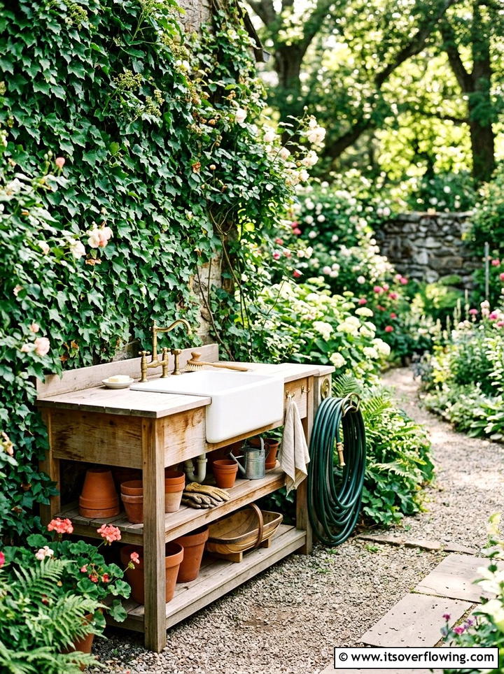 Sink Potting Bench - 25 upcycled garden ideas with potting benches