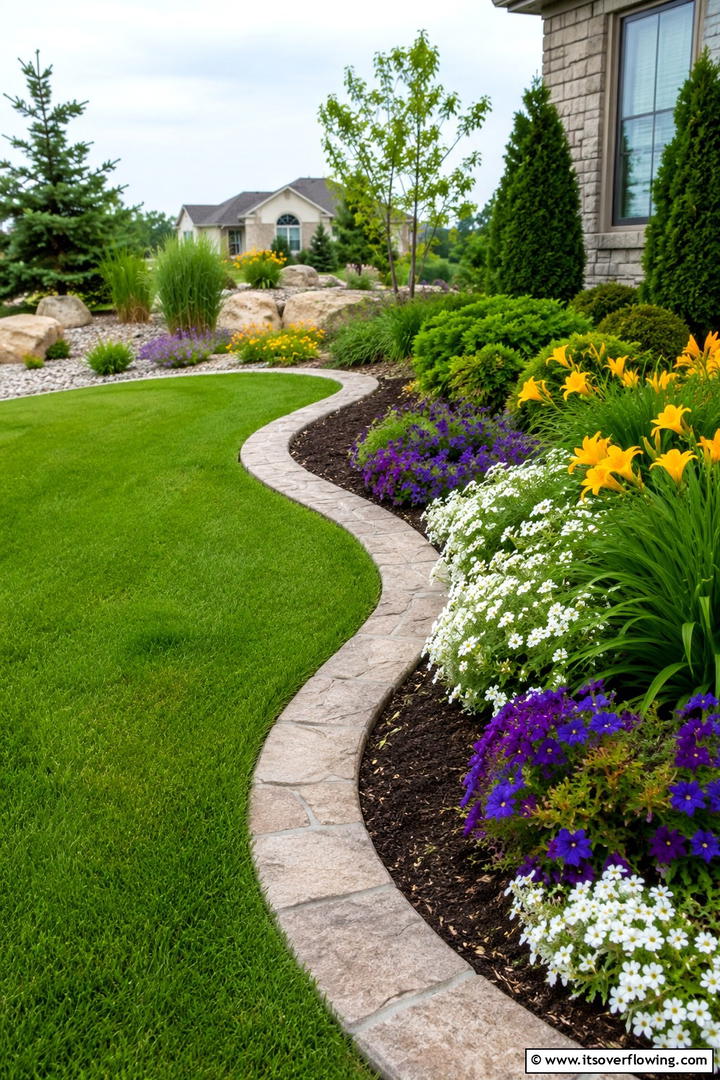 Sinuous Stone Curve Border - 30 Stone Garden Edging Ideas for Defined Outdoor Spaces