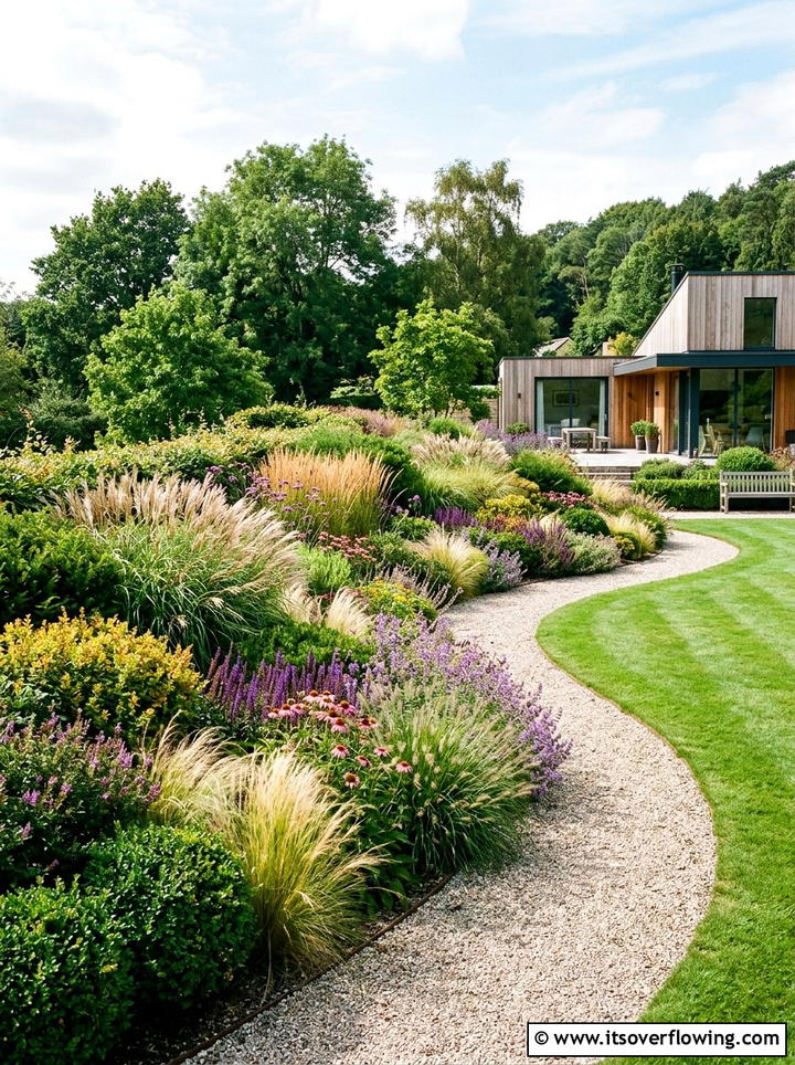 Sinuous garden border - 25 garden design ideas with curves