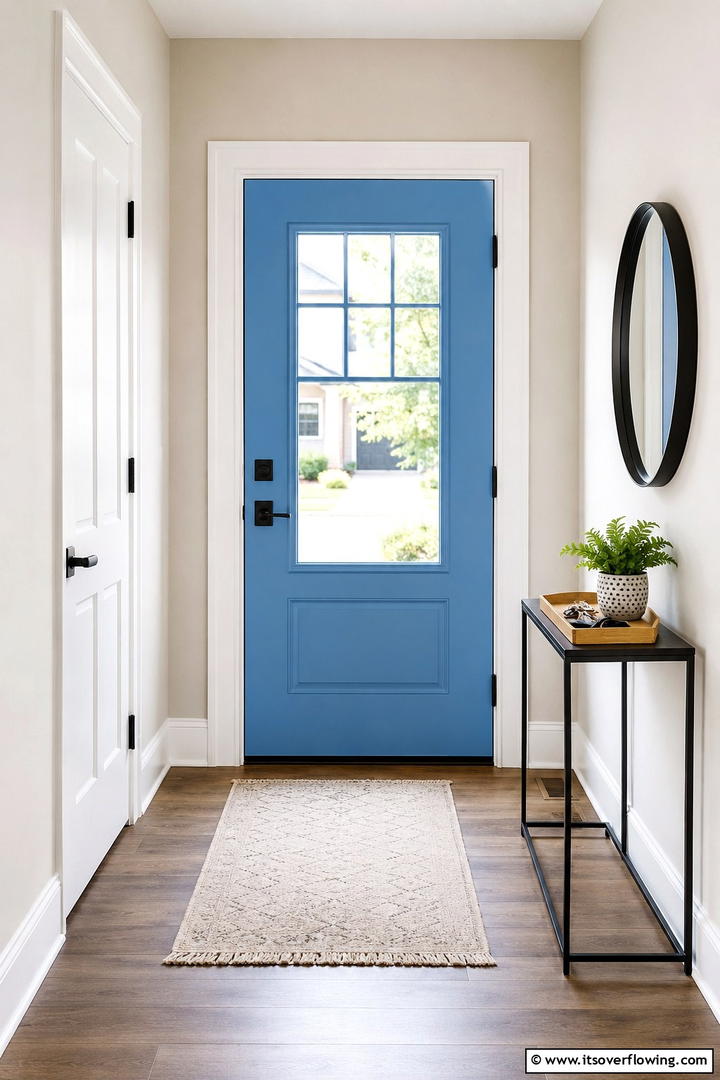 Sky Blue Accent Door - 30 Pastel Colour Home Design Ideas for a Serene Ambiance