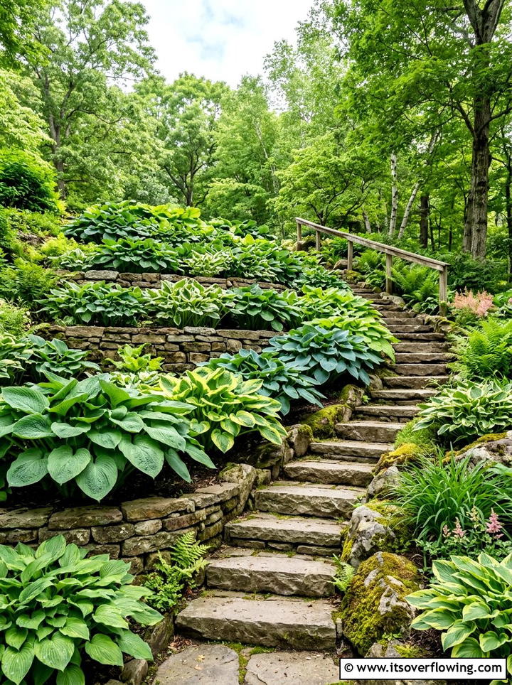 Slanted garden hostas - 25 garden ideas with hostas