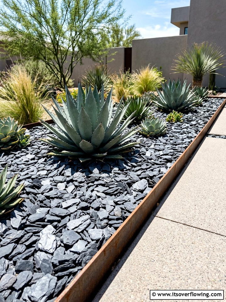Slate Stone Chippings - 25 small garden ideas for quick makeover