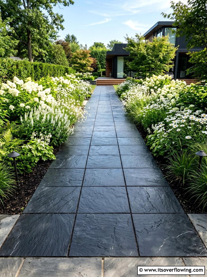 Slate Tile Garden Path - 25 garden design ideas for narrow pathways