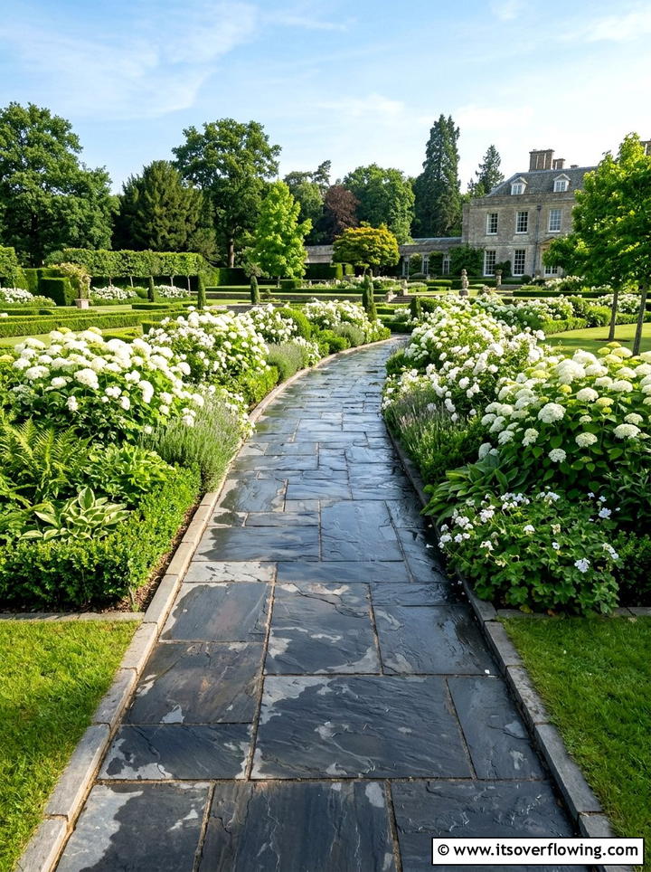 Slate Tile Walkway - 25 garden ideas with pathways