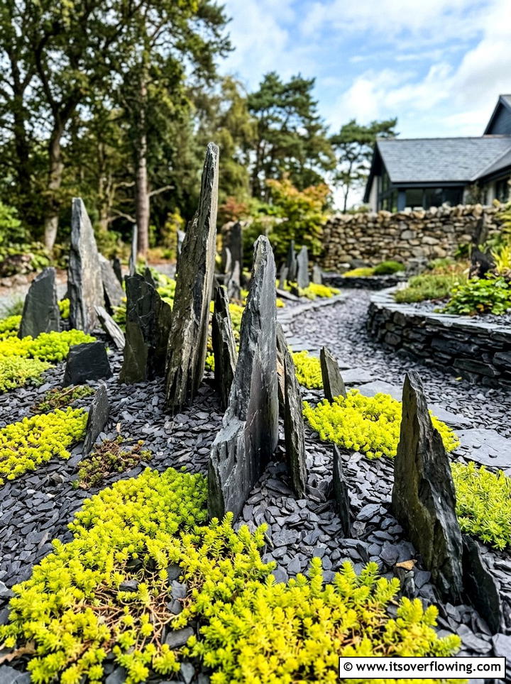 Slate rock garden - 25 garden design ideas with rock gardens