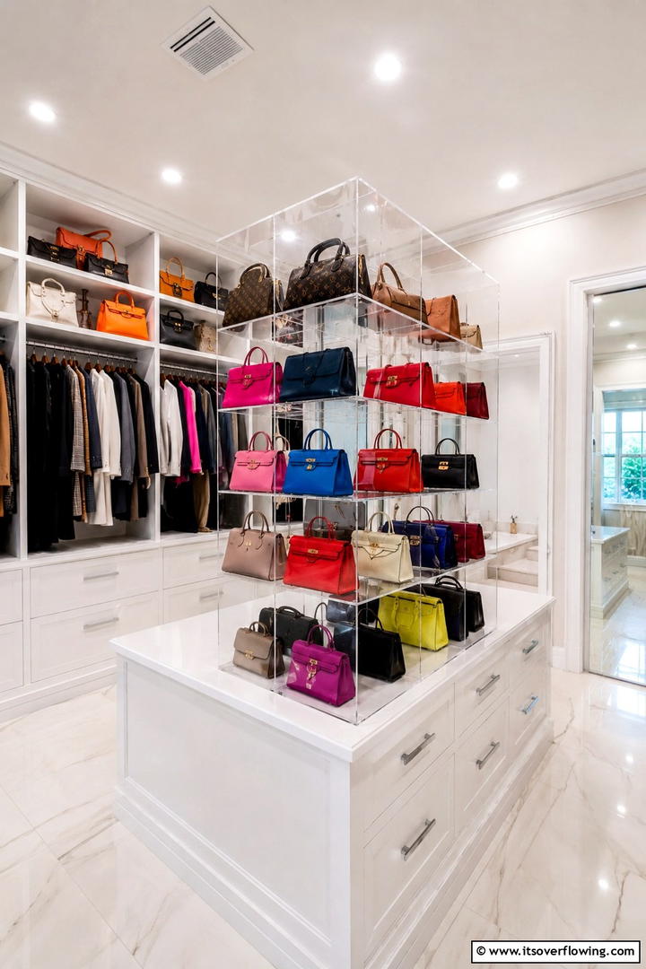 Sleek Acrylic Purse Organizer - 30 Practical Purse Storage Ideas to Organize Handbags
